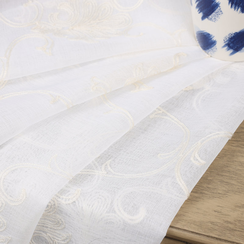 Paire de rideaux transparents avec œillets Steinbeck, l 52 po x L 108 po, Ivoire