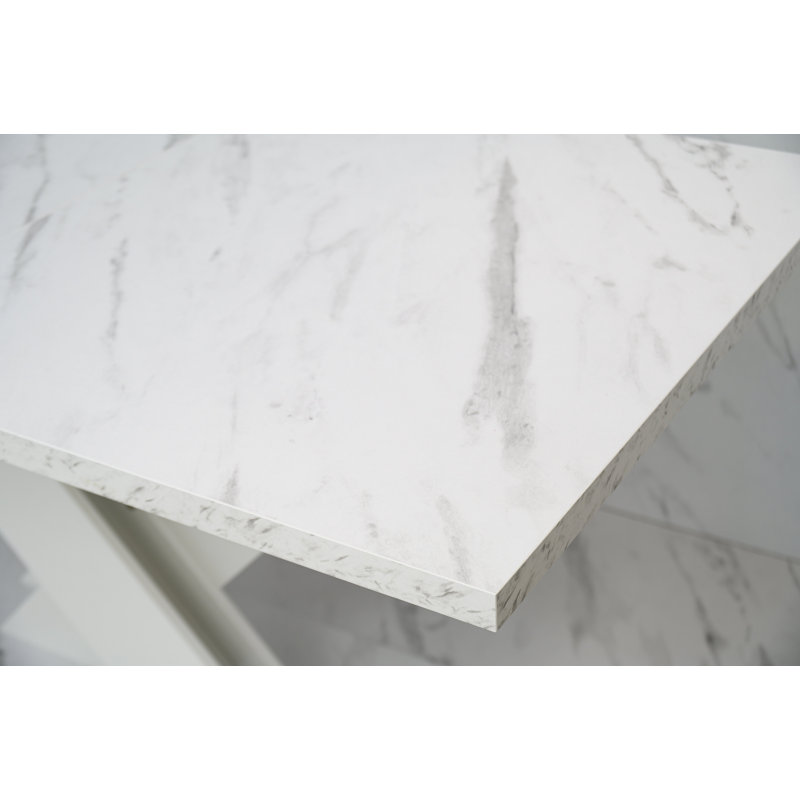 Rectangular 120Cm L x 80Cm W Dining Table, Marble White