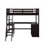 Lit mezzanine simple avec tablettes et bureau-305642810