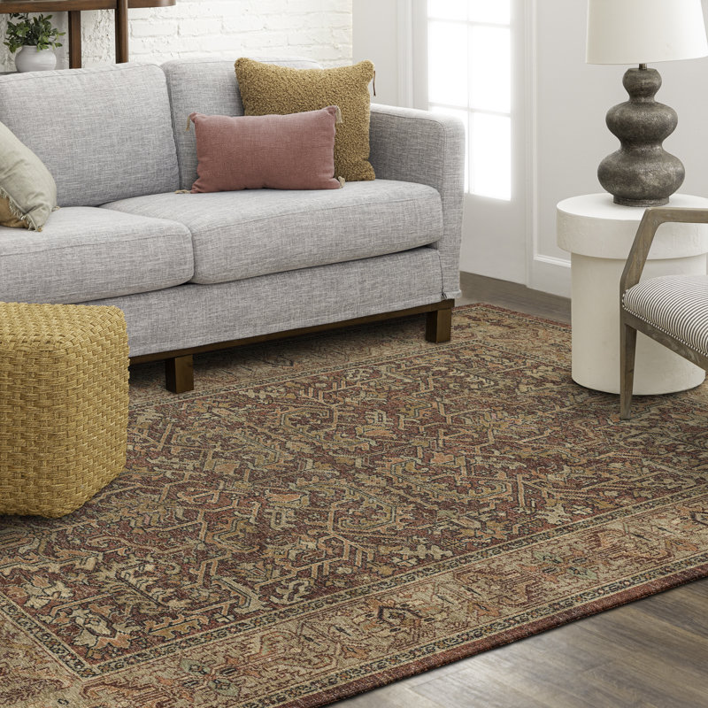 Athi River Red 8' x 10' Stain-Resistant Synthetic Area Rug