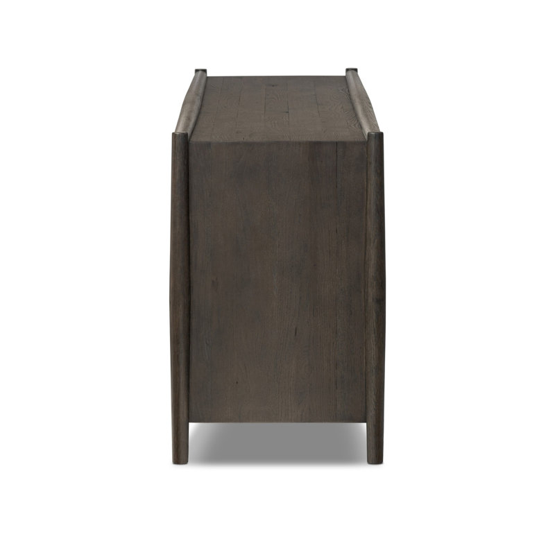 Glenview 9 Drawer Dresser - Weathered Oak, Smoked Black