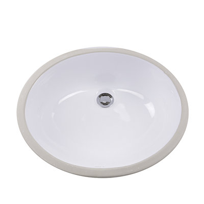 Nantucket Sinks Great Point 13.75 " Vitreous China Oval Bathroom Sink and Overflow Hole