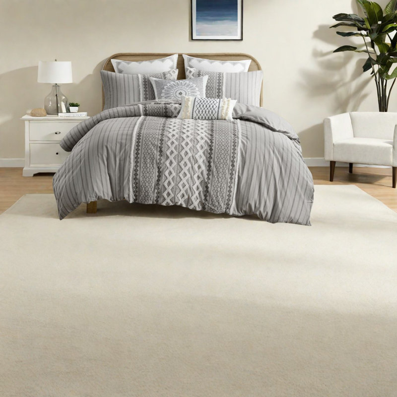 Ensemble de literie en coton de qualité supérieure, texture douce chenille, confort de chambre moderne