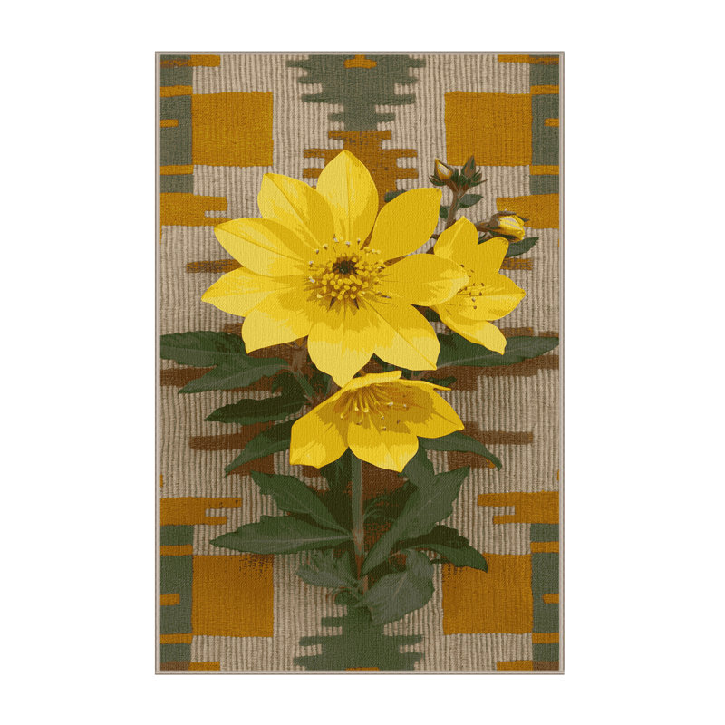  Tapis lavable Golden Columbine Southwestern, Rectangle 6 pi x 9 pi