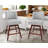 Counter Height Bar Stools Set Of 2 - 360° Swivel Bar Stools With Curved Back,35.8" Tall Linen Bar Chair With Footrest For Kitchen Island, Dining, Cafe-2034267850