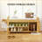 Entryway Storage Bench with Cushioned Seating and Varied Shelving