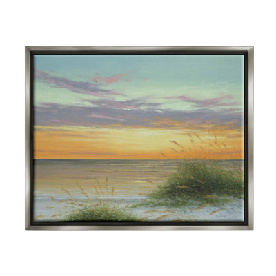 " Coastal Reeds Sunset Beach Shore " by Martin Figlinski Painting Print