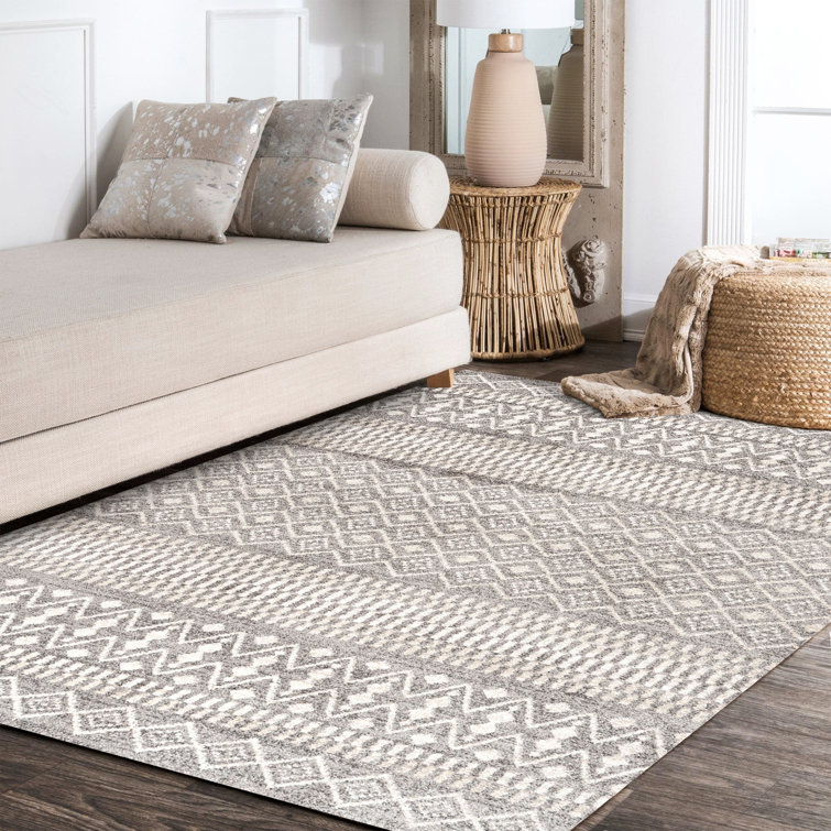 Ifrane Berber Geometric Stripe Gray/Cream Rug