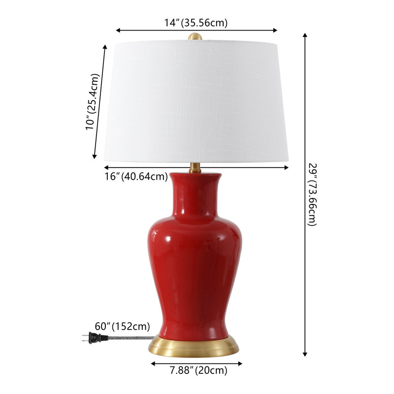 Lampe de table 29 po Herron, Rouge
