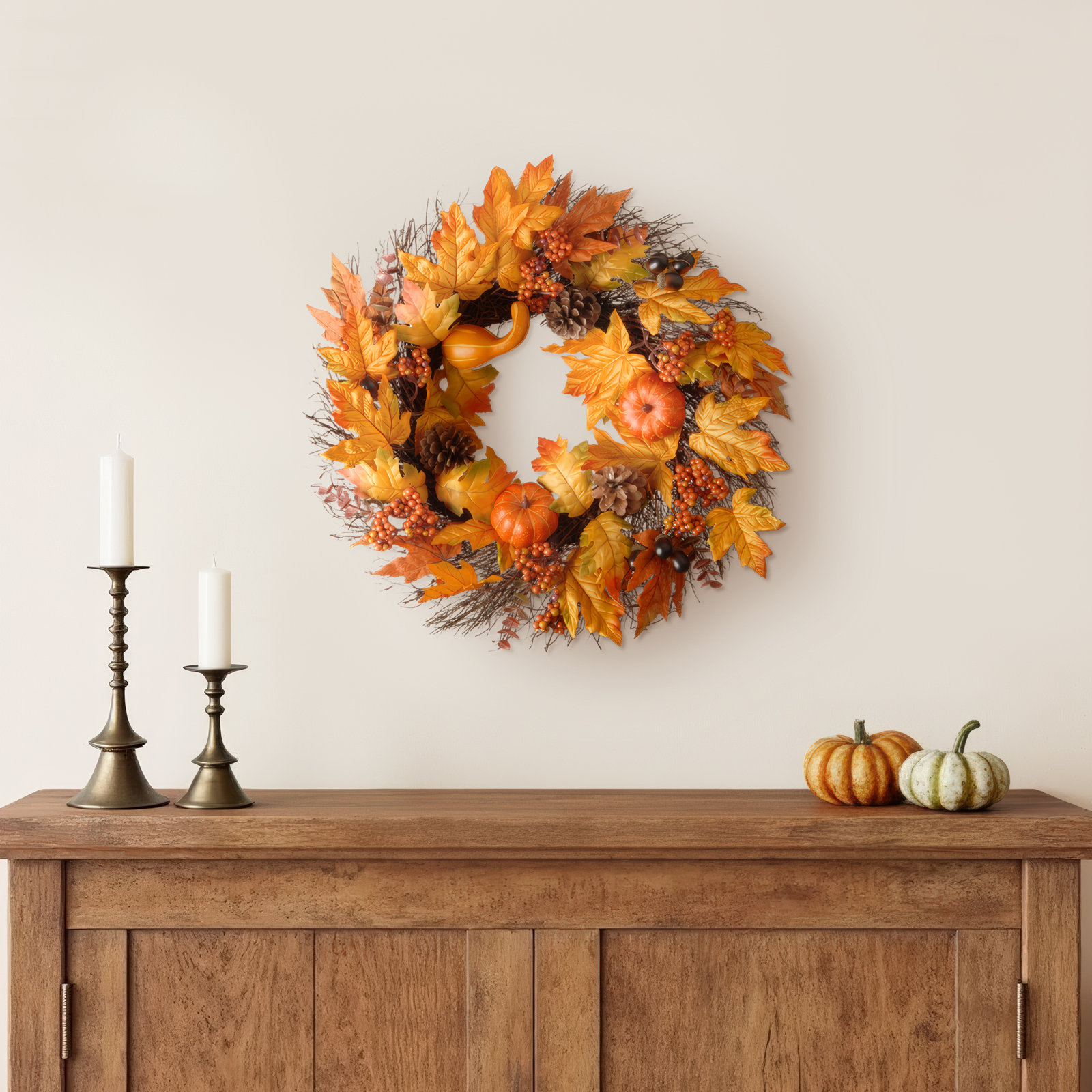 Pumpkin Wreath, 24"