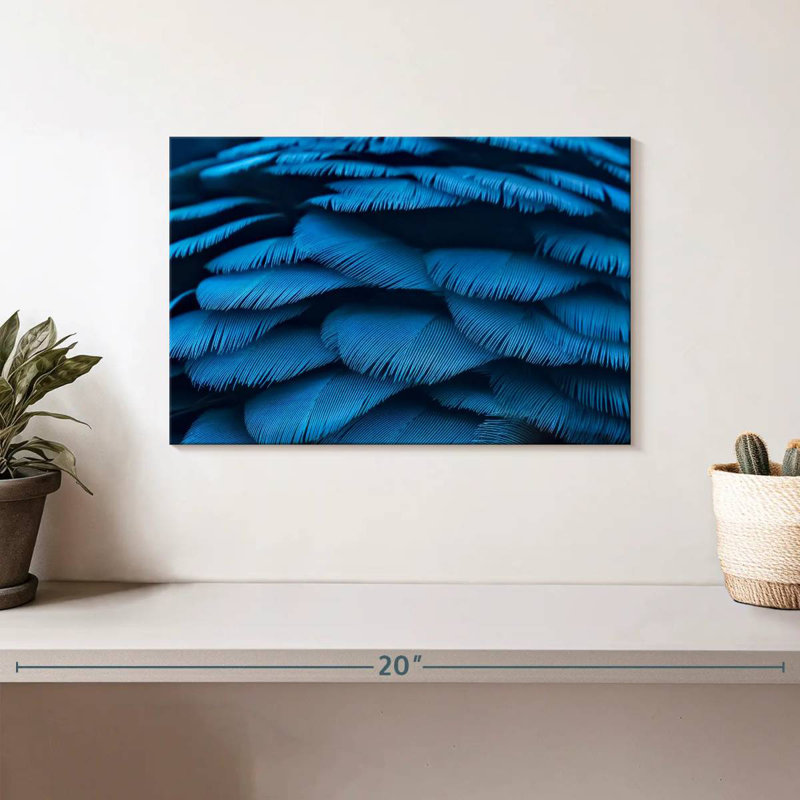 Crowle Blue Macaw Feathers, 8" H x 12" W