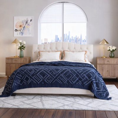 Upholstered Platform Bed With Adjustable Headboard