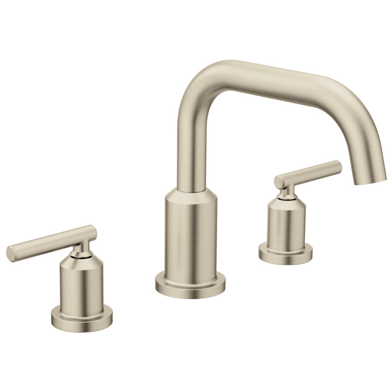 Gibson Double Handle Deck Mounted Roman Tub Faucet Trim, Brushed Nickel