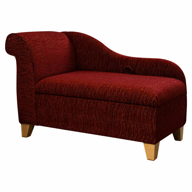Upholstered Chaise Lounge, Red