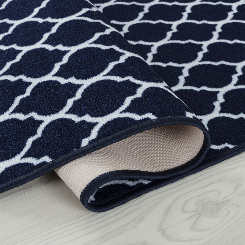 Vasta Non-Slip Indoor Outdoor Door Mat, Rectangle 80 x 150 cm, Navy