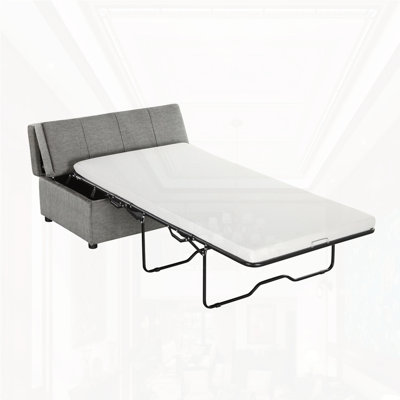 Lit simple avec repose-pieds pliant