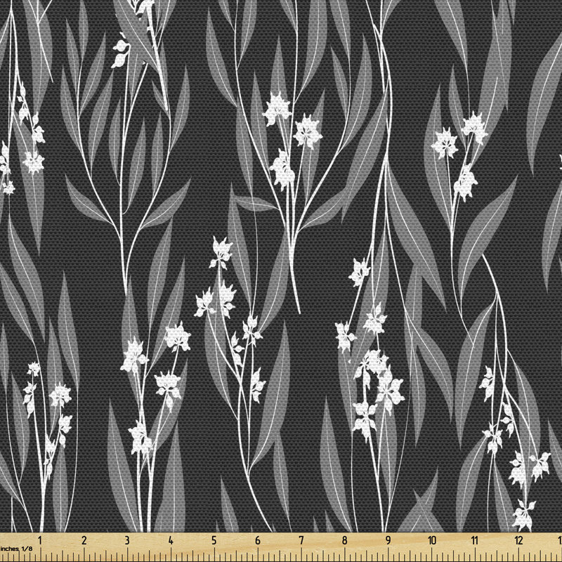 Chinua Monochrome Leaves Branches and Flowers Multi-Purpose Fabric