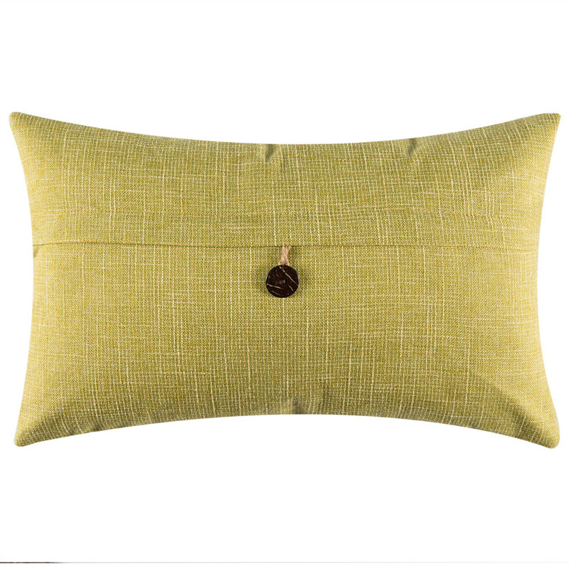 Buttons Cotton Blend Reversible Throw Pillow, Yellow