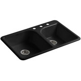 Efficiency 33" L x 22" W x 7.63" D Top-Mount Large/Medium Double-Bowl Kitchen Sink
