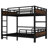 Full Over Full Metal Bunk Bed/Metal Loft Bed And Metal Platform Beds,With Raised Security Fence,Vintage Wood-Colored-1167150051-1167150048
