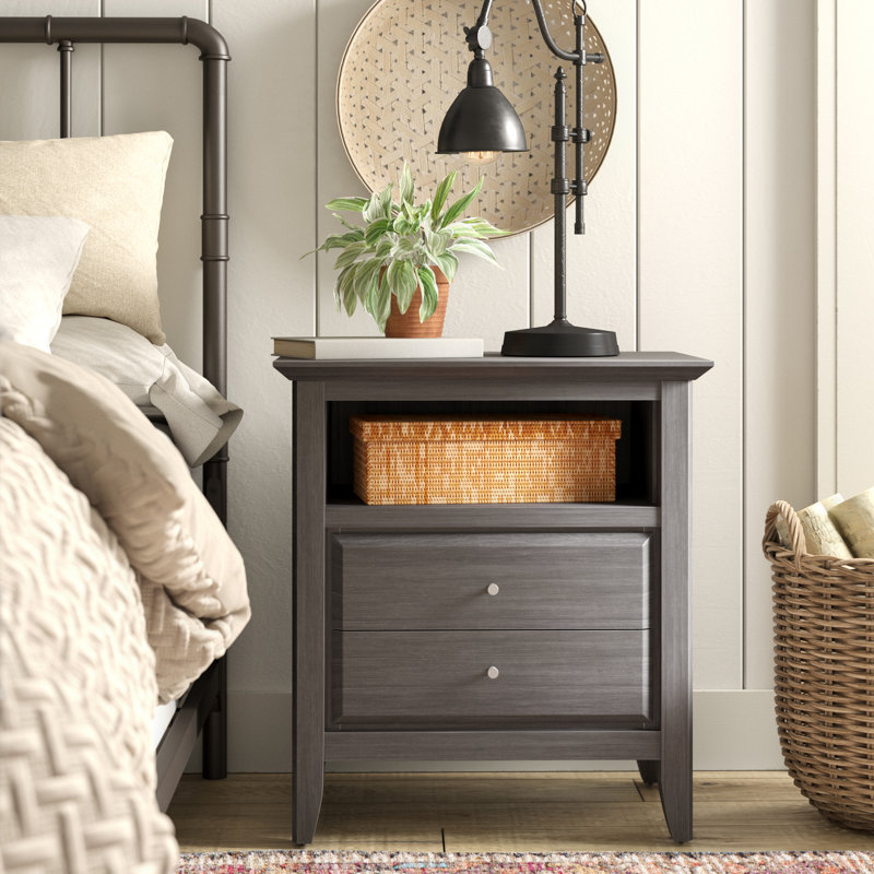 Alharit 26'' W Solid Wood Nightstand