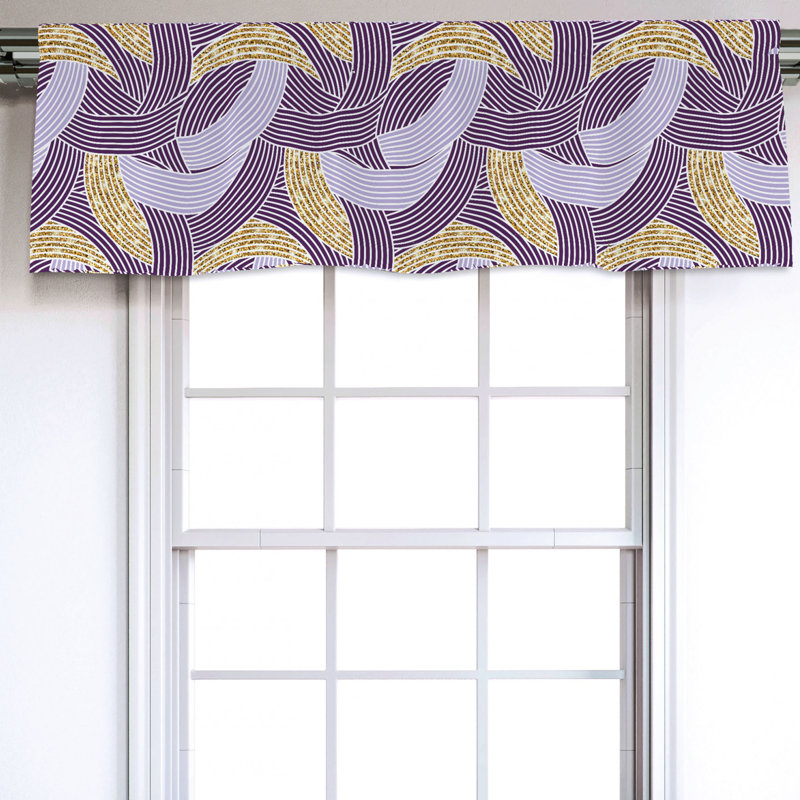 Sateen Abstract Ruffled Window Valance