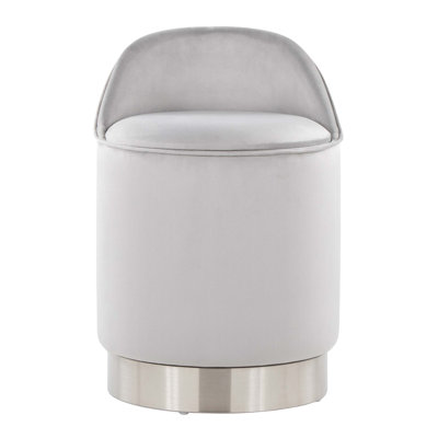18-Inch Swivel Vanity Stool With Hidden Storage Compartment And Luxurious Velvet Upholstery For Comfort And Organization.