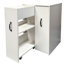 Bibliothèque à 3 niveaux en bois avec porte et tiroir, blanc, largeur 20,15 po, l