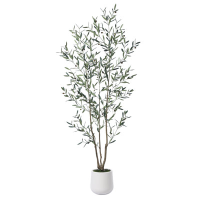 Adcock Artificial Olive Tree with Round Planter