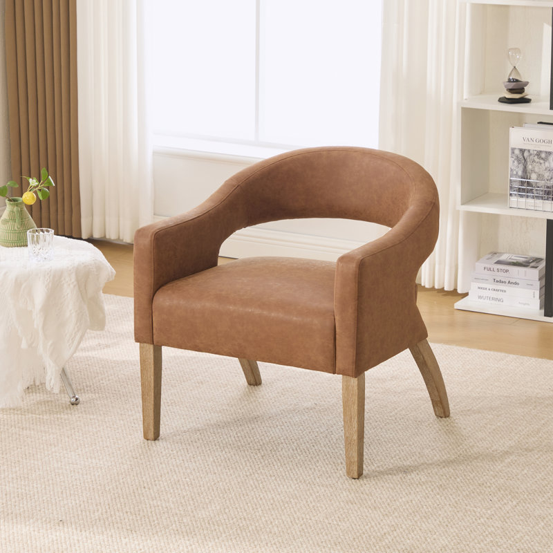 Fauteuil d'appoint rembourré l 26,16 po, Brun