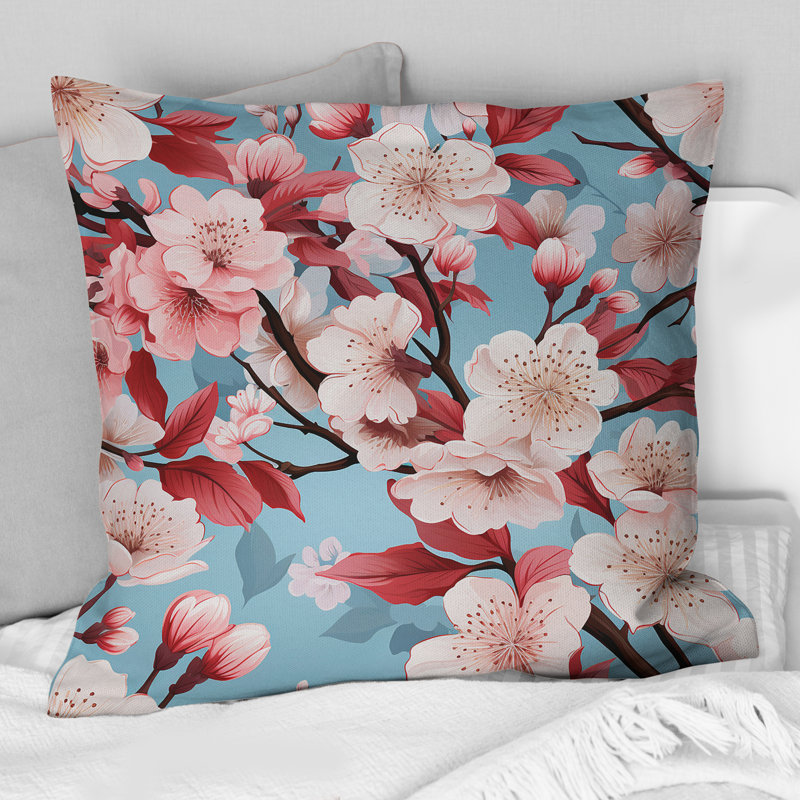 Coussin décoratif en polyester Cherry Blossom Bliss II, H 16 po x l 16 po
