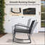Ensemble de conversation de terrasse en osier pour 8 personnes avec coussins, causeuse, chaises berçantes et table basse-724092230