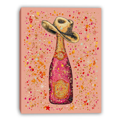 Sparkling Bottle Wrapped Canvas Wall Art