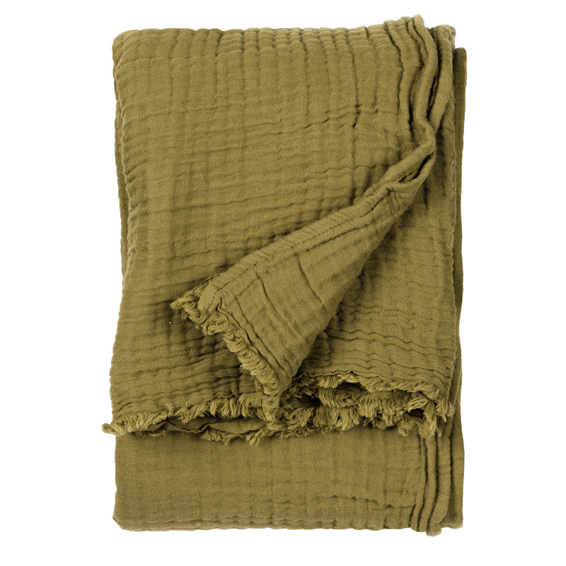 Lark Knitted Throw Blanket, Khaki