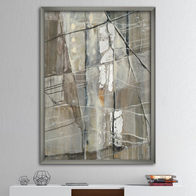«Gray Silver Geometric Composition», reproduction sur toile encadrée