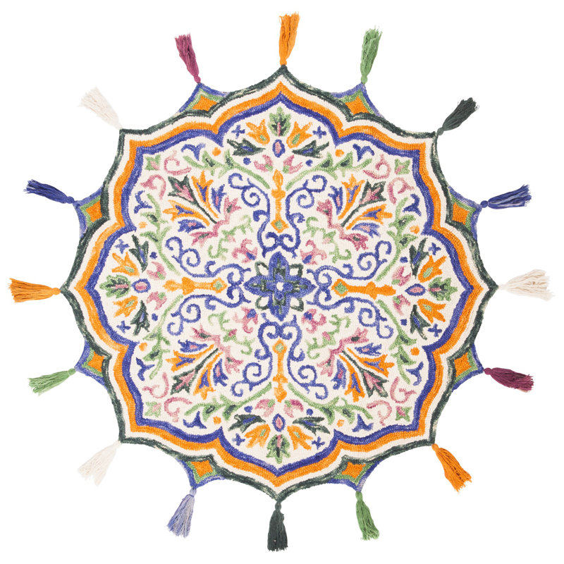 Temperance Novelty Hand Tufted Wool Oriental Rug, Round 5'