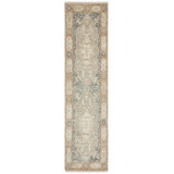 Hand Knotted Wool Oriental Area Rug in Beige/Grey