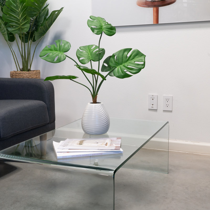Bureau de bureau artificiel Monstera