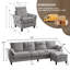 Ensemble de salon de 101 po en velours côtelé 3 pièces comprenant un canapé modulaire en L 4 places, un repose-pieds et une chaise-2046352906