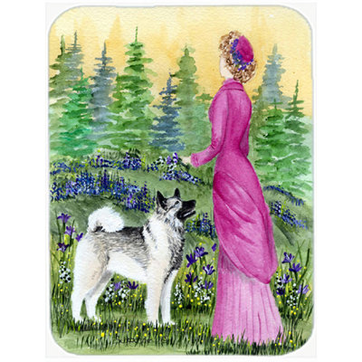Norwegian Elkhound Wood Glass Cutting Board