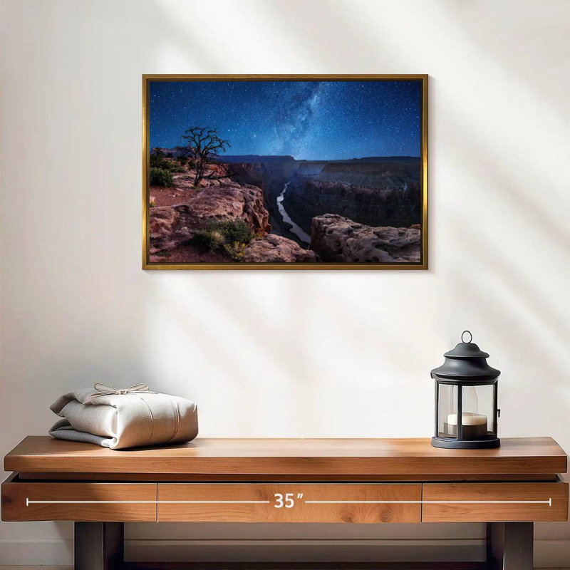 Nuit étoilée du Grand Canyon, Cadre flottant doré, 19 po x 13 po