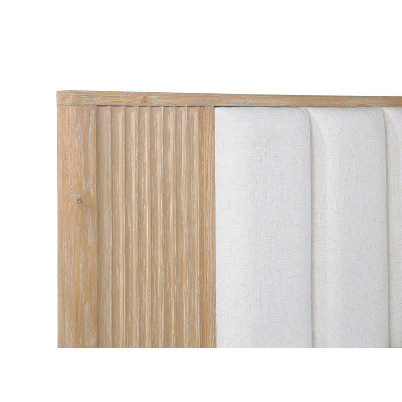 Très grand lit 1 pièce brun, bois naturel, blanc l 87,25 po x H 79 po, King