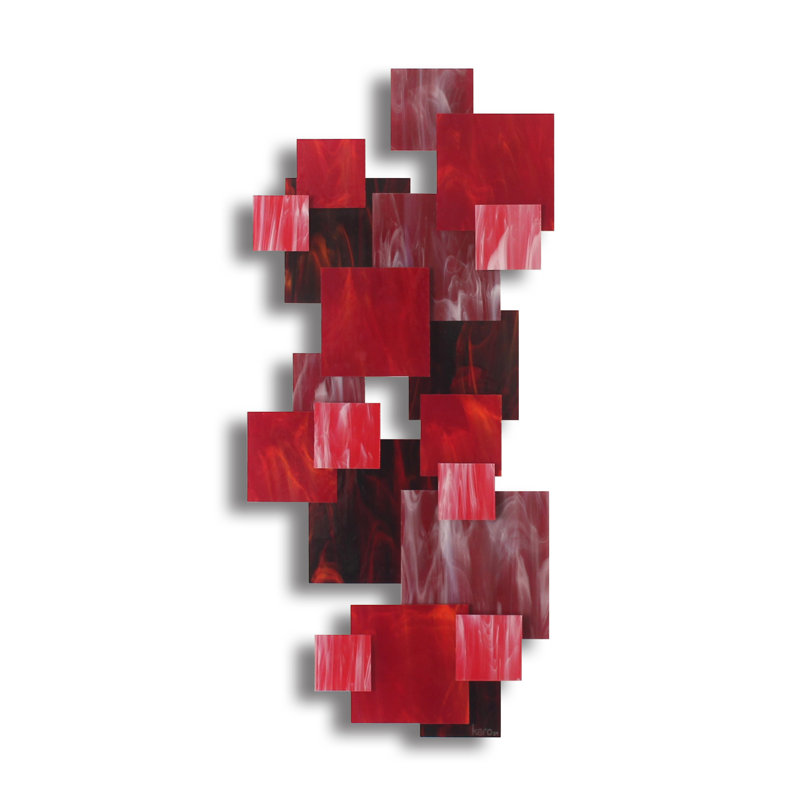 Sapphire TTS Glass And Metal Wall Sculpture, Ruby