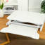 Bureau assis-debout réglable de 81 cm (32 pouces) pour deux écrans et ordinateur portable, blanc, avec un large plateau de clavier et un convertisseur de hauteur, idéal pour les configurations d'ordinateur portable, large base