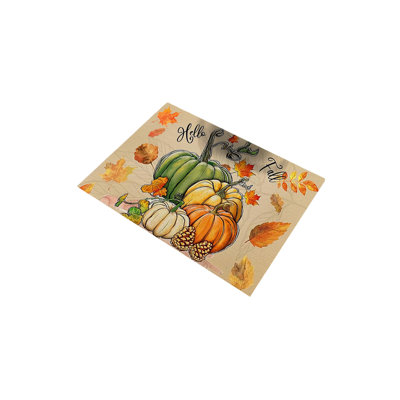 Placemat Kitchen Restaurant Pumpkin Maple Leaf Fall Pumpkin Halloween Thanksgiving Restaurant Mat 15.75x11.81in
