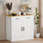 Armoire d'appoint H 35 po, armoire à café avec 2 tiroirs et tablette réglable-1829353152
