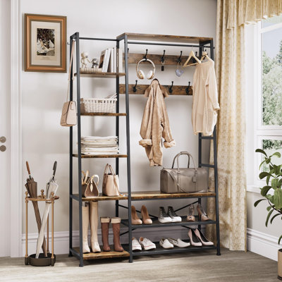 116.5 cm W Hall Tree with Storage Bench and Shoe Storage