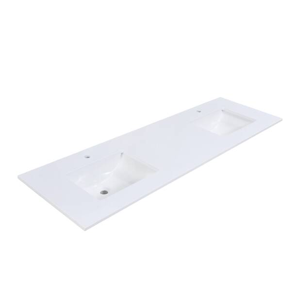 Altair Viterbo 61'' Composite Double Bathroom Vanity Top with Sink ...