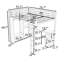Lit mezzanine en métal avec bureau, tablettes et garde-robe-152719045-152719098