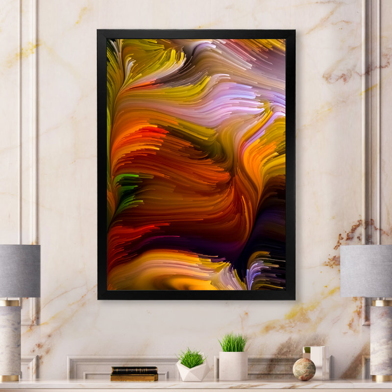 Escape Of Liquide VI - Art mural moderne sur toile, H 20 po x l 12 po x P 1 po, Cadre photo noir